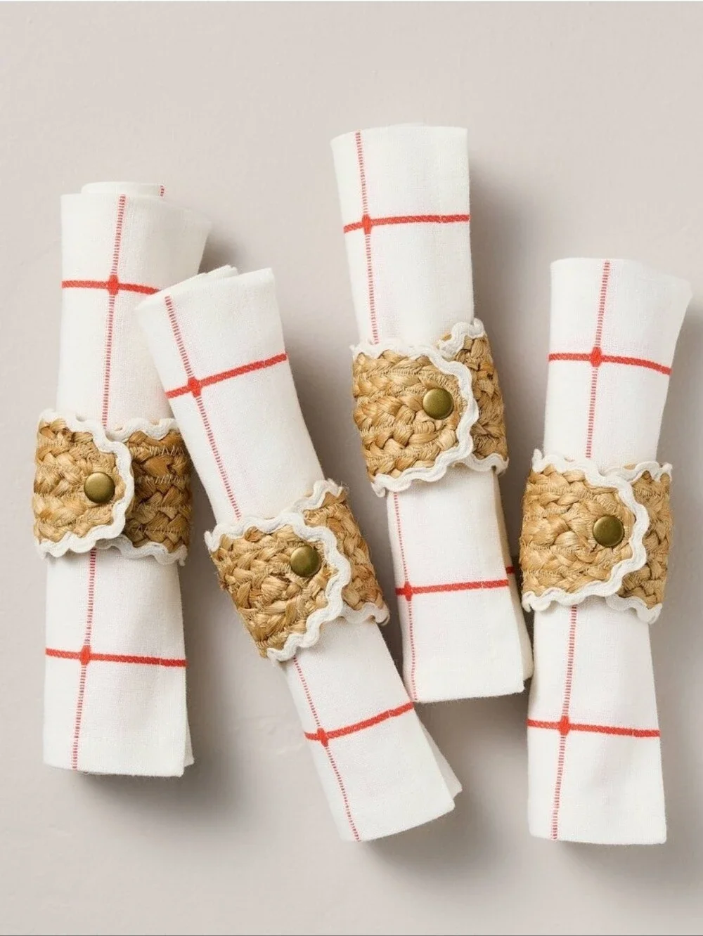 Set Of 4 Woven Natural Jute Napkin Rings Hearth & Hand